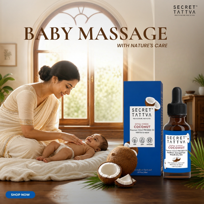 Extra Virgin Coconut Oil for Dry Hair, Dry Skin, Baby Massage - SECRET TATTVA