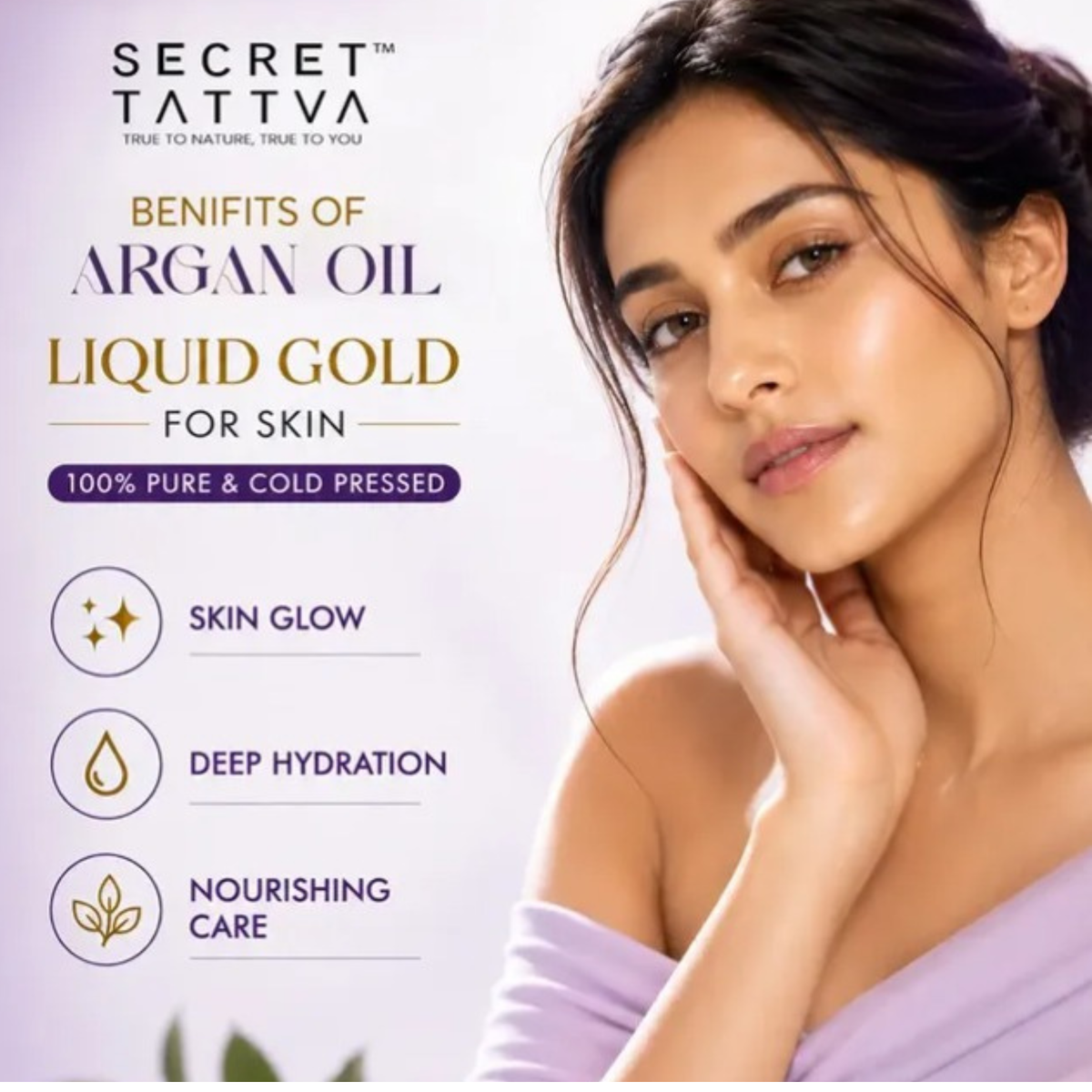 Argan Oil for Skin Glow & Dry Frizzy Hair - Barrier Repair Solution - SECRET TATTVA