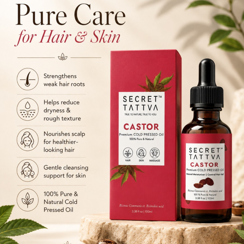 Castor Oil for Weak Roots & Face Cleansing: Strengthen Hair and Rejuvenate Skin - SECRET TATTVA