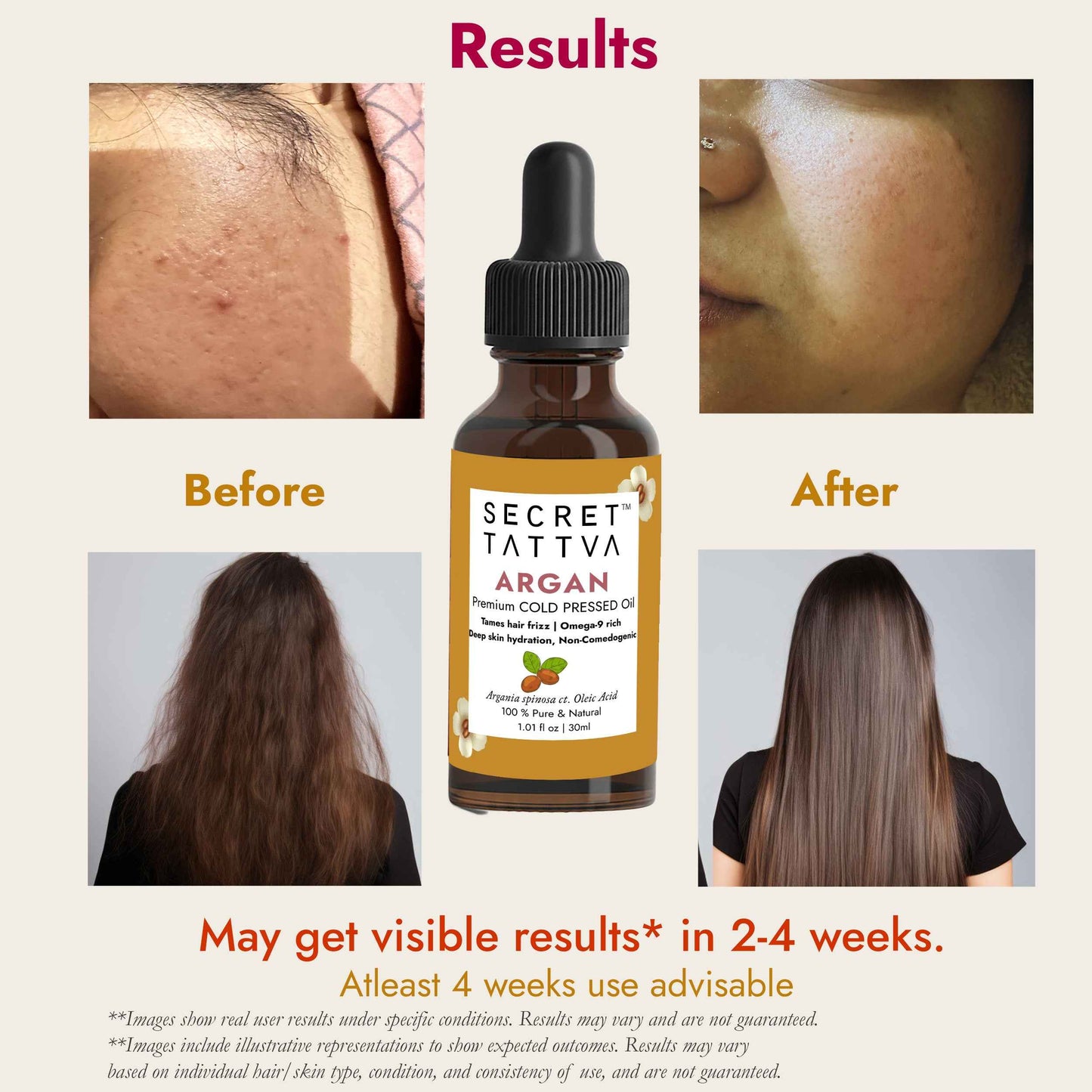 Argan Oil for Skin Glow & Dry Frizzy Hair - Barrier Repair Solution