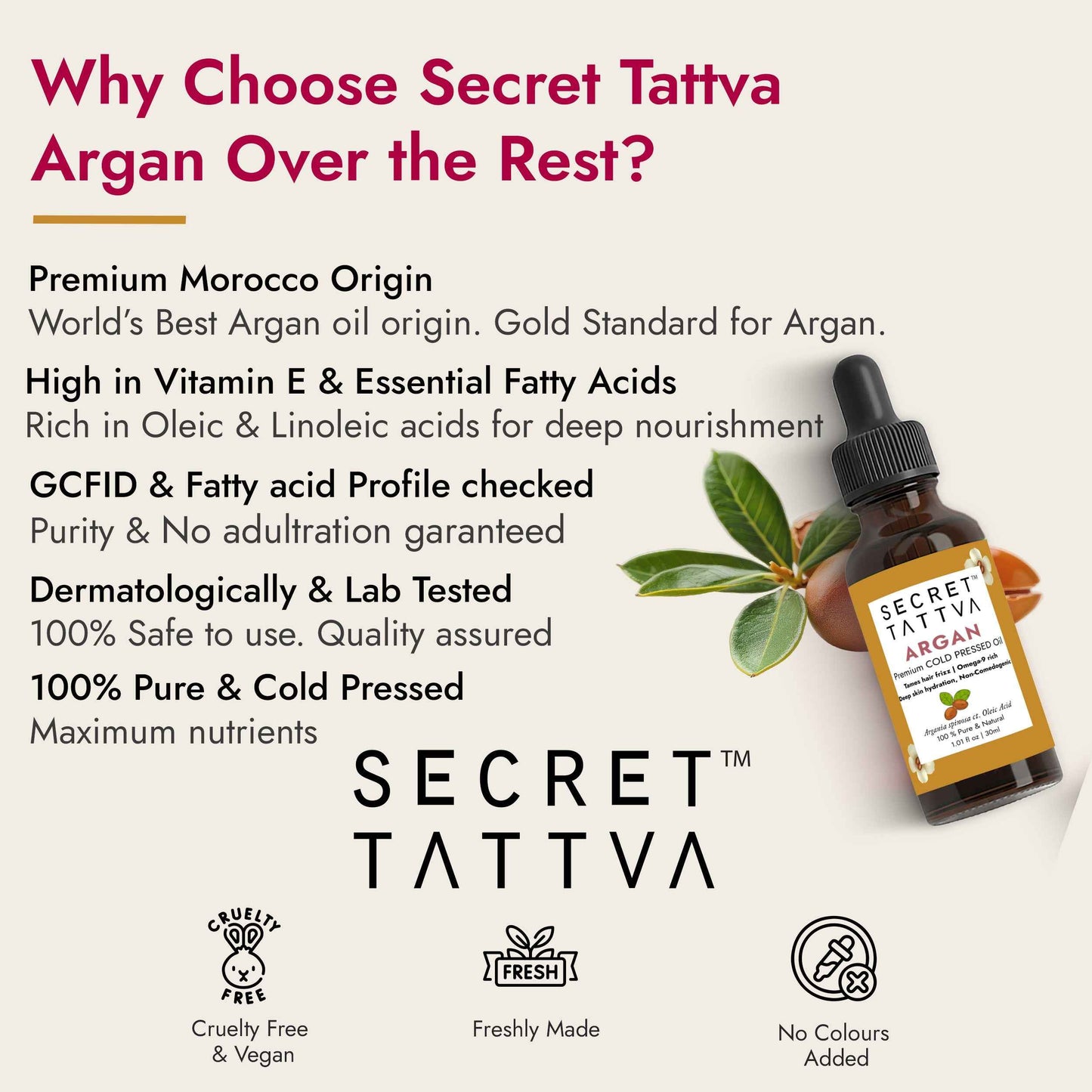 Argan Oil for Skin Glow & Dry Frizzy Hair - Barrier Repair Solution