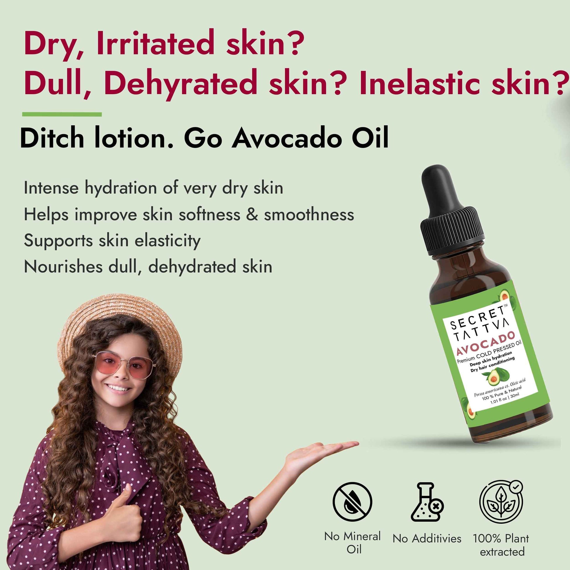 Avocado  Oil for Dry Hair, Skin Hydration