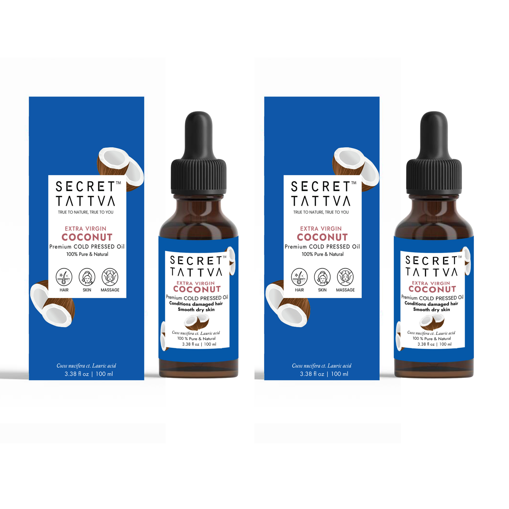Extra Virgin Coconut Oil for Dry Hair, Dry Skin, Baby Massage - SECRET TATTVA