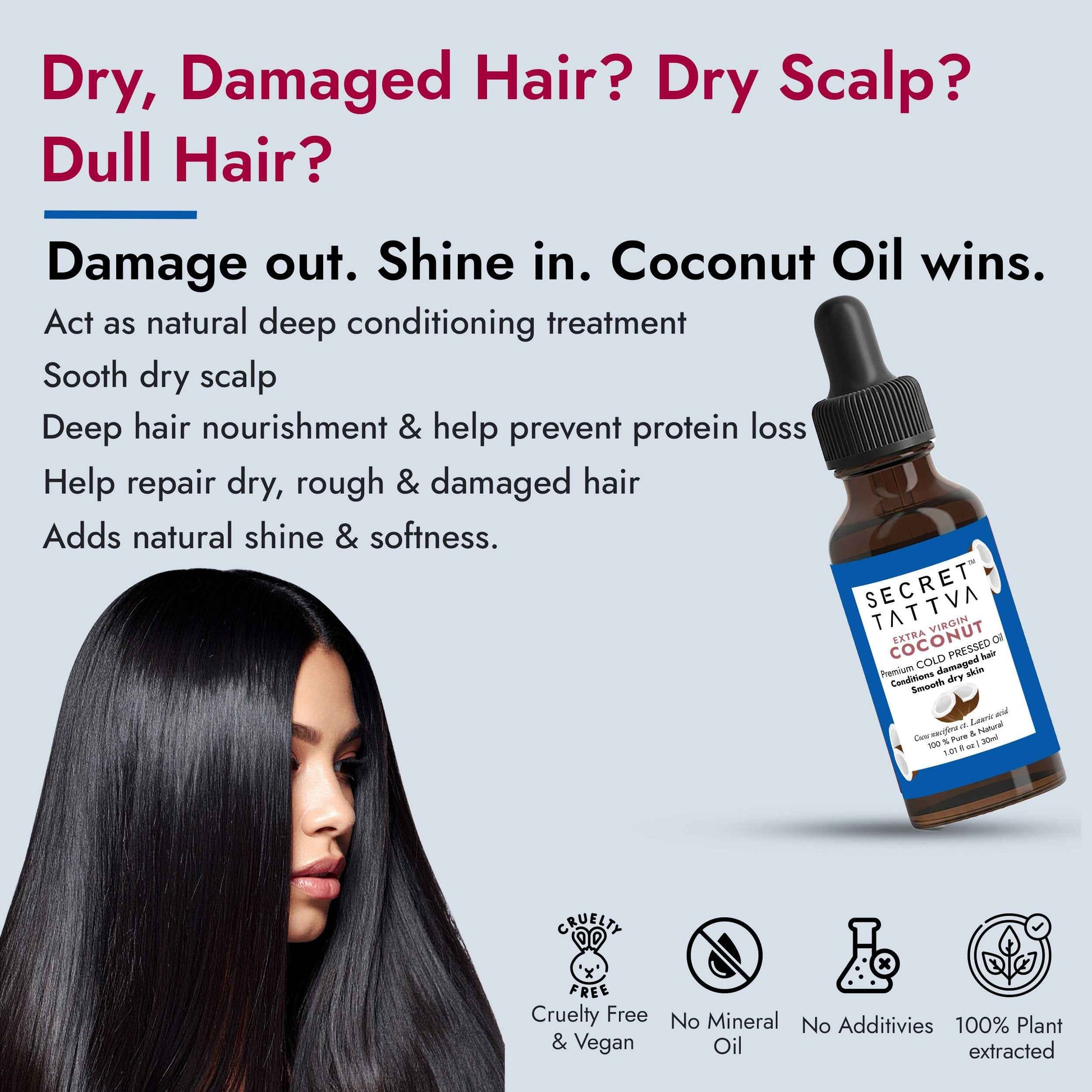 Extra Virgin Coconut Oil for Dry Hair, Dry Skin, Baby Massage