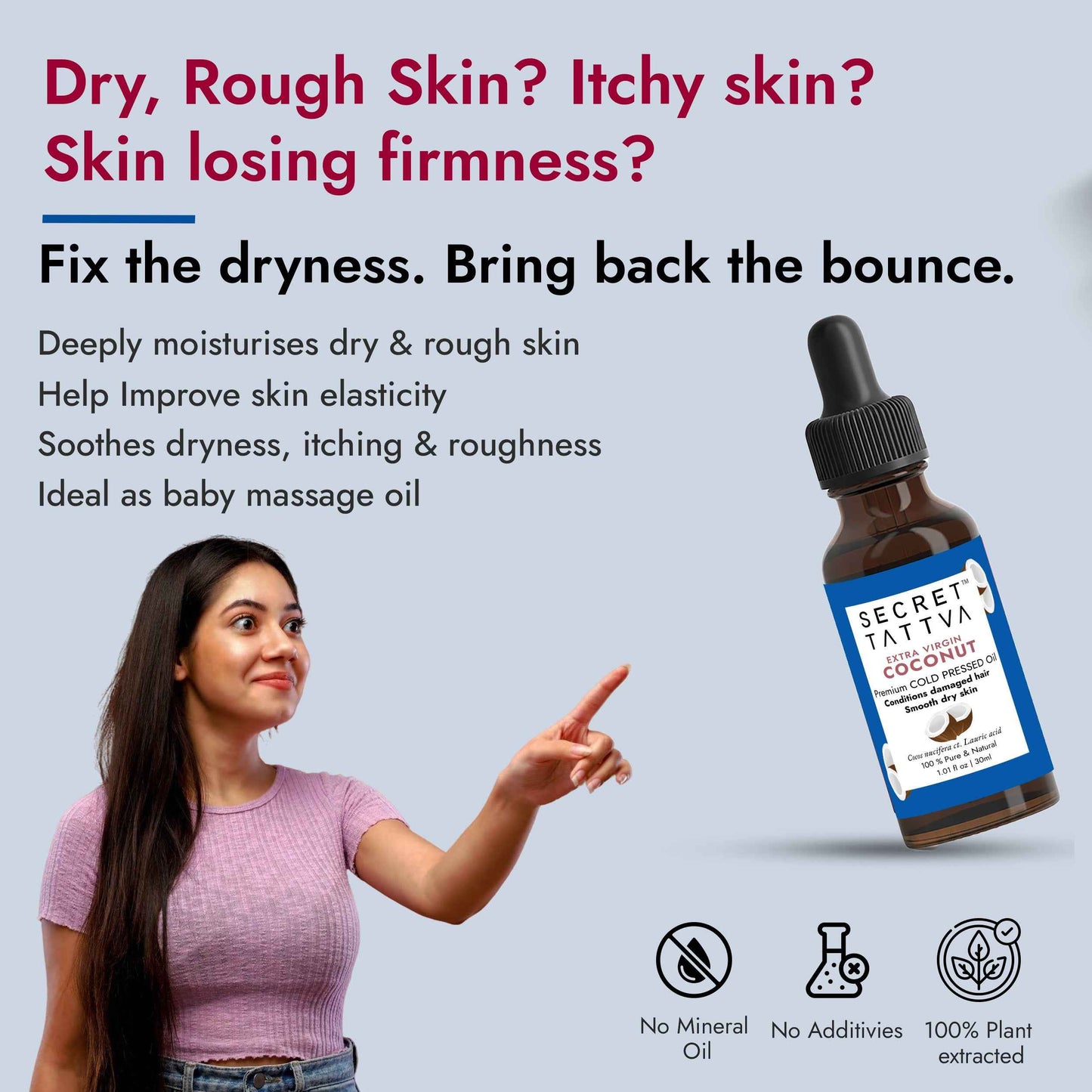 Extra Virgin Coconut Oil for Dry Hair, Dry Skin, Baby Massage
