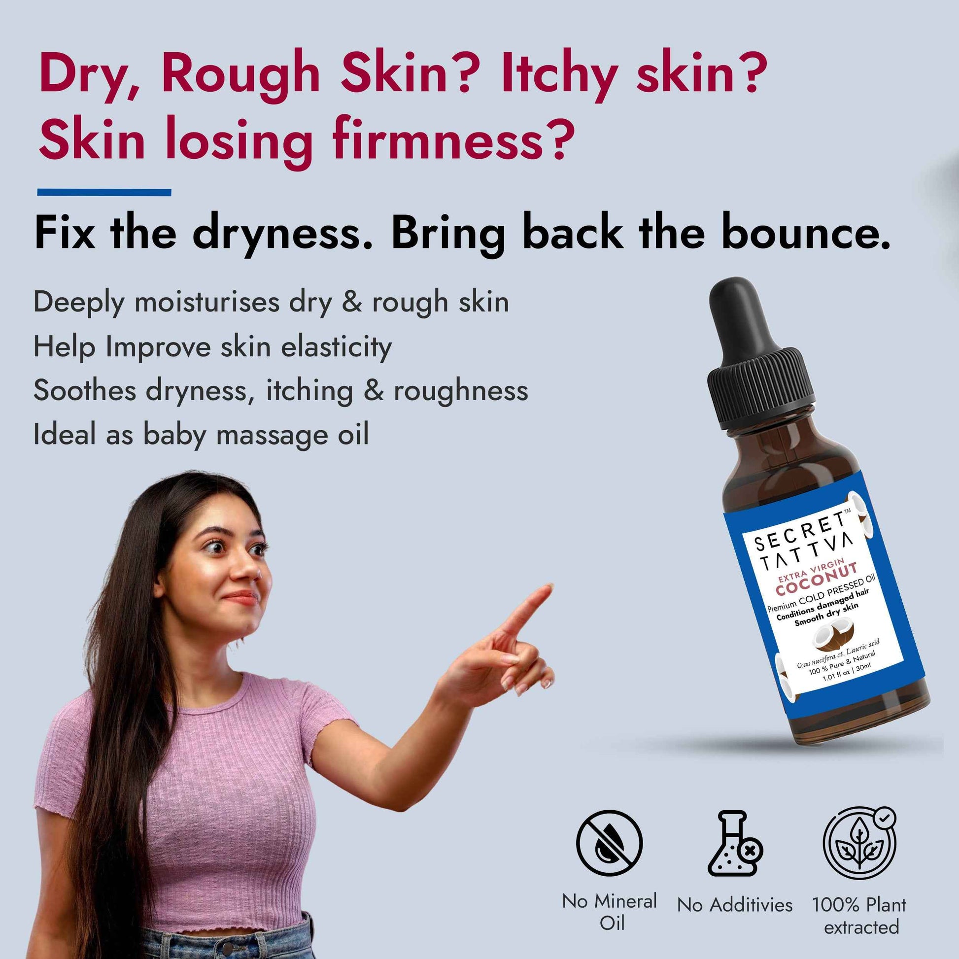 Extra Virgin Coconut Oil for Dry Hair, Dry Skin, Baby Massage