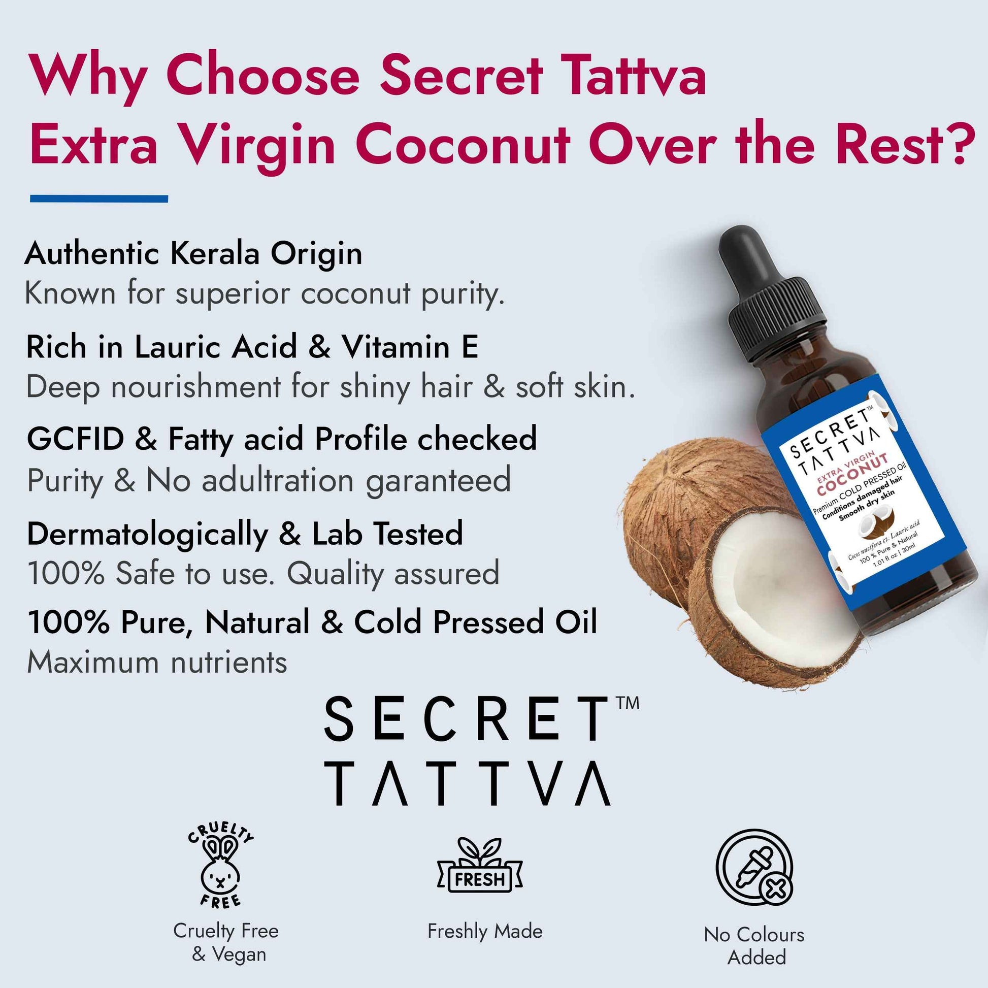 Extra Virgin Coconut Oil for Dry Hair, Dry Skin, Baby Massage