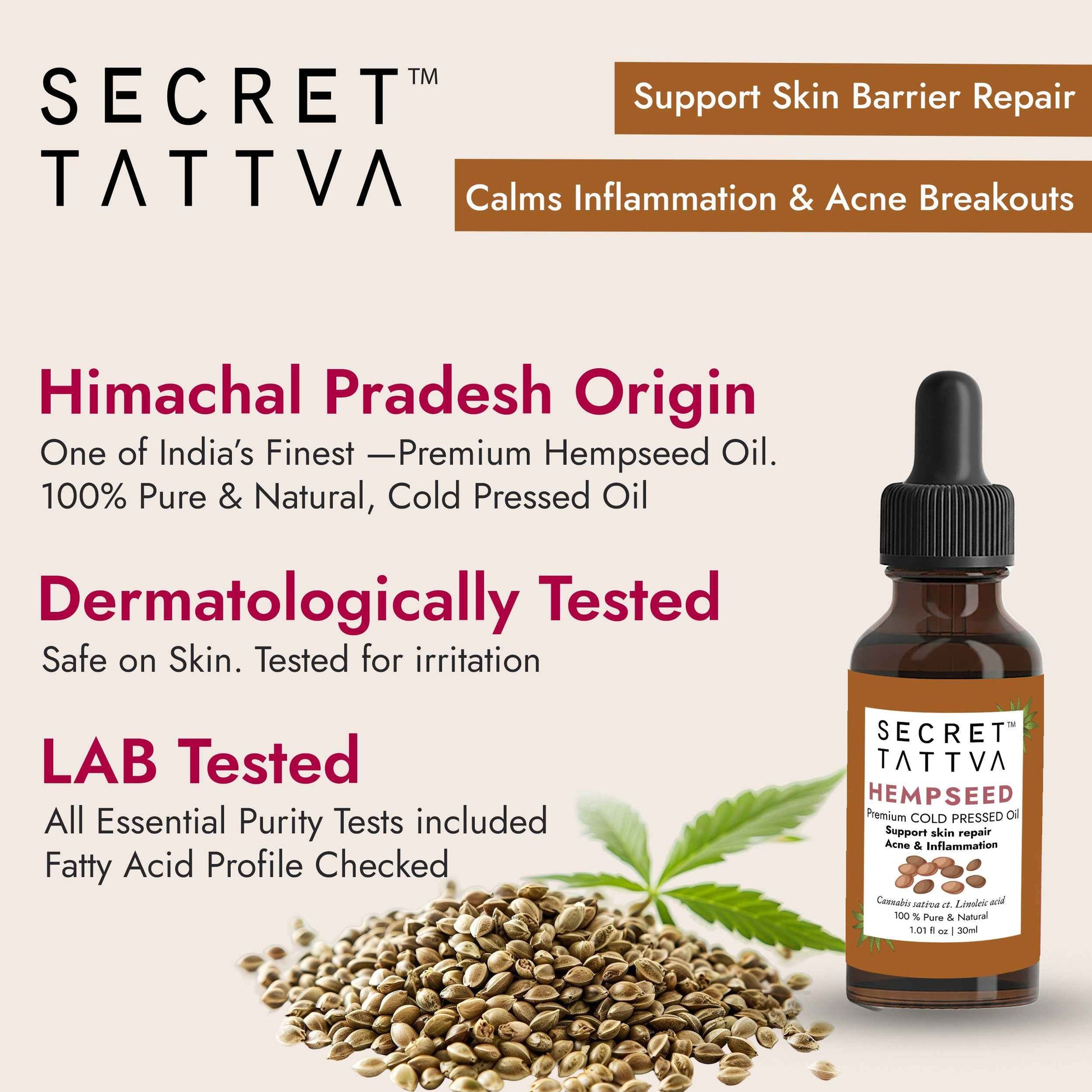 Hempseed Oil for Skin Barrier Repair & Redness