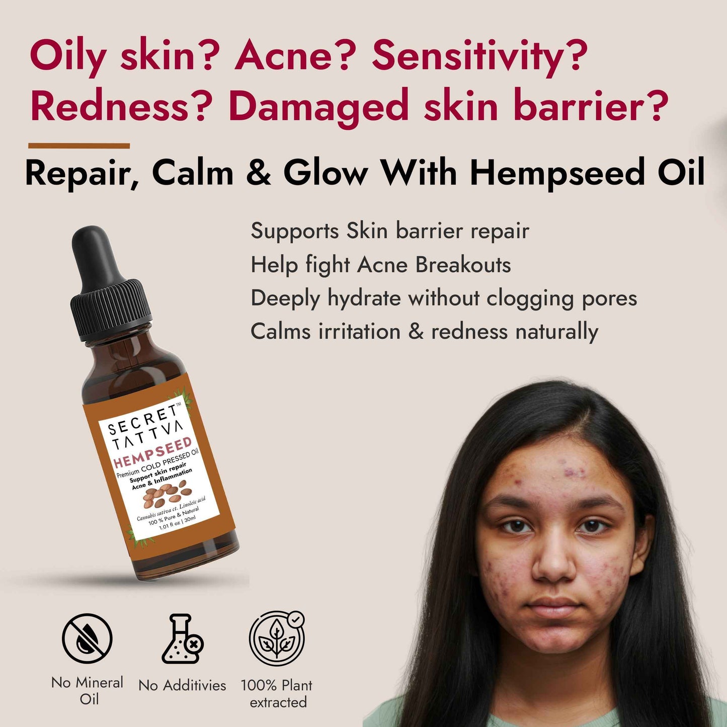 Hempseed Oil for Skin Barrier Repair & Redness