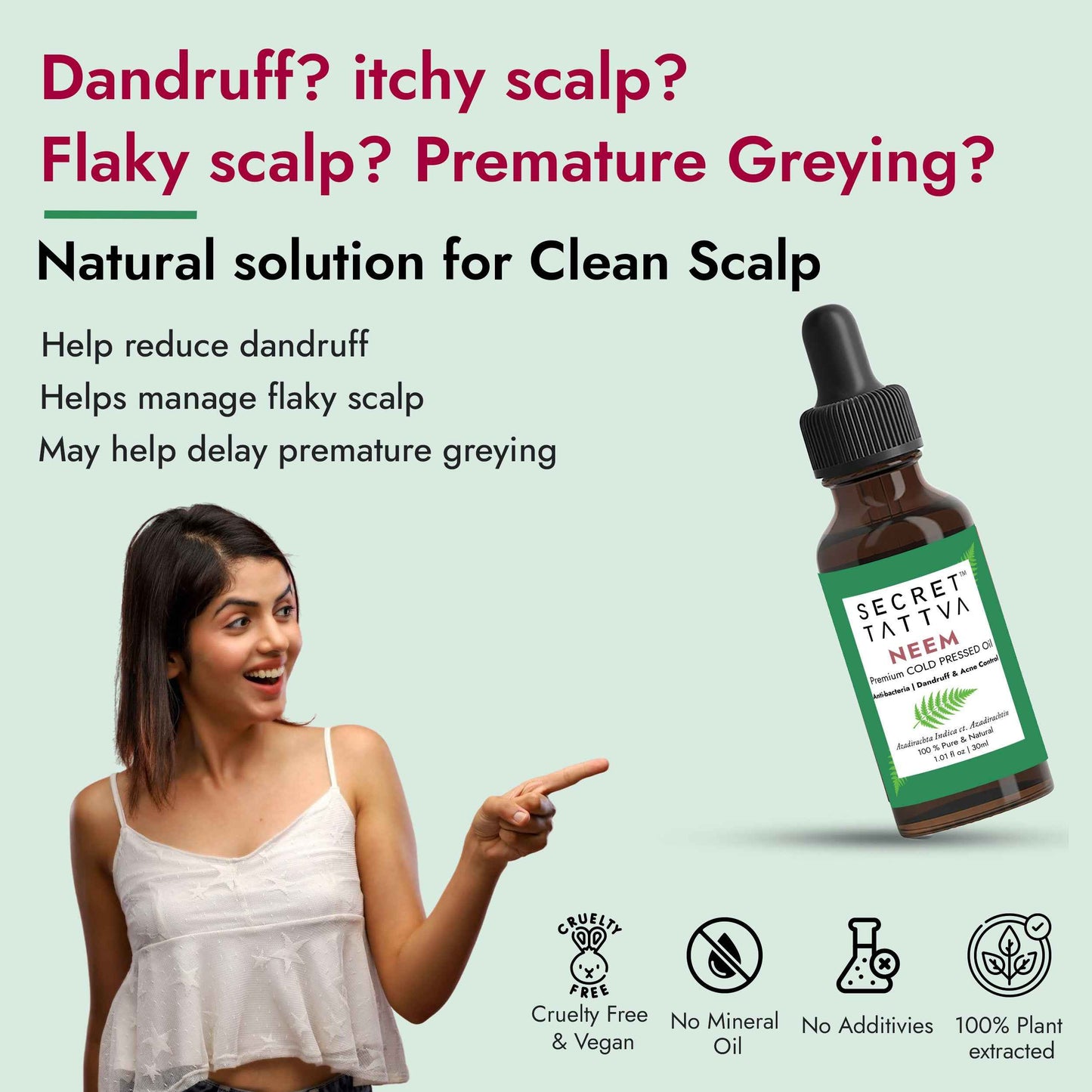 Neem Cold Pressed Oil for Acne & Dandruff
