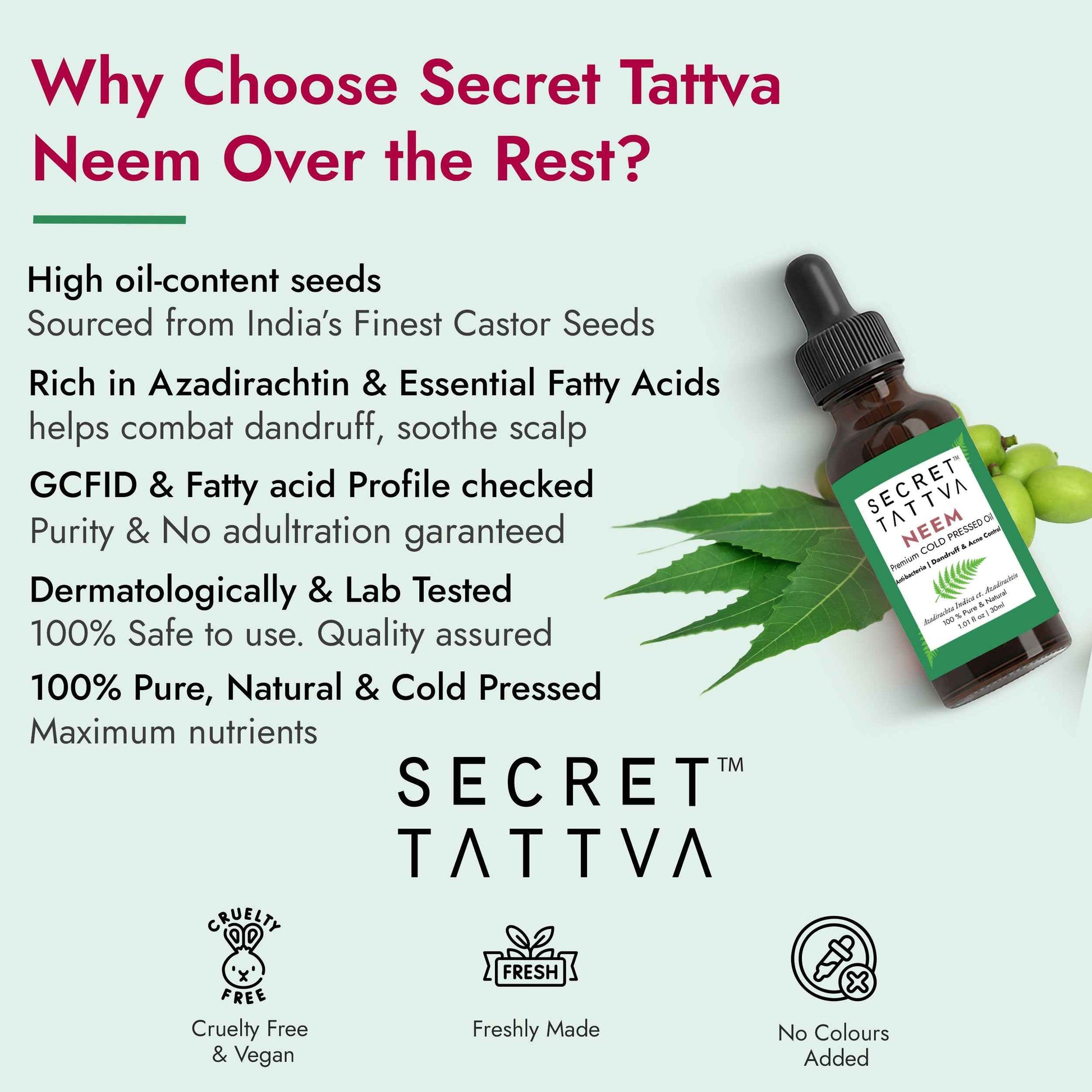 Neem Cold Pressed Oil for Acne & Dandruff