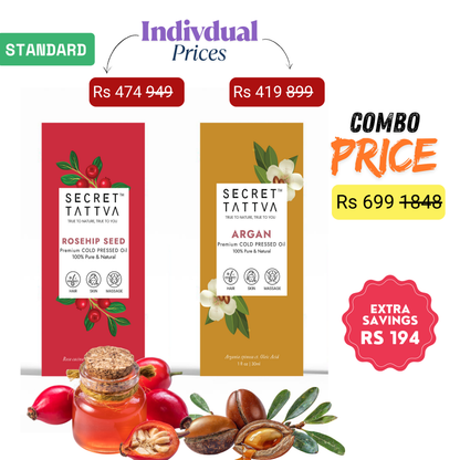 Argan and Rosehip seed oil combo offer