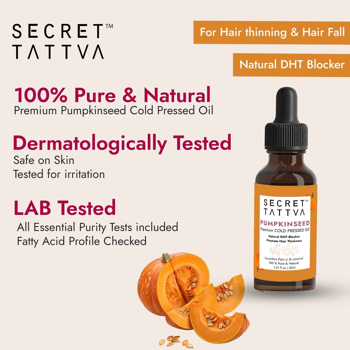 Pumpkinseed Oil for Hair Fall & Hair thinning