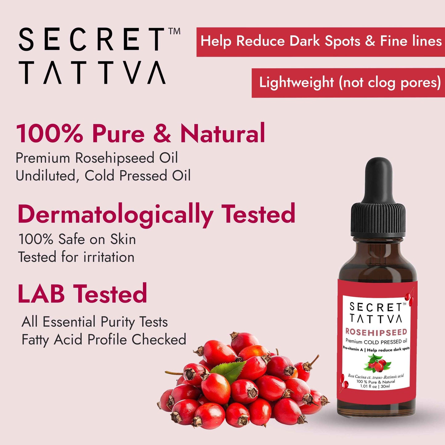 Rosehipseed Oil for Dark Spots, Pigmentation & Wrinkles