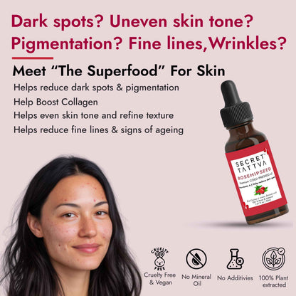 Rosehipseed Oil for Dark Spots, Pigmentation & Wrinkles