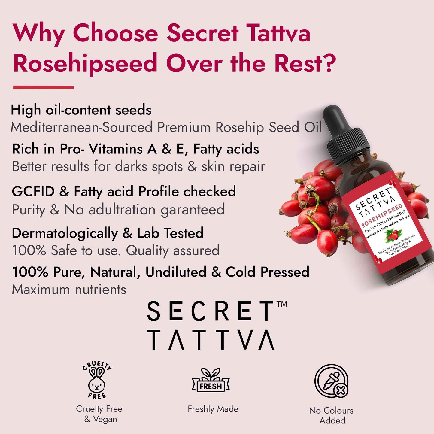 Rosehipseed Oil for Dark Spots, Pigmentation & Wrinkles