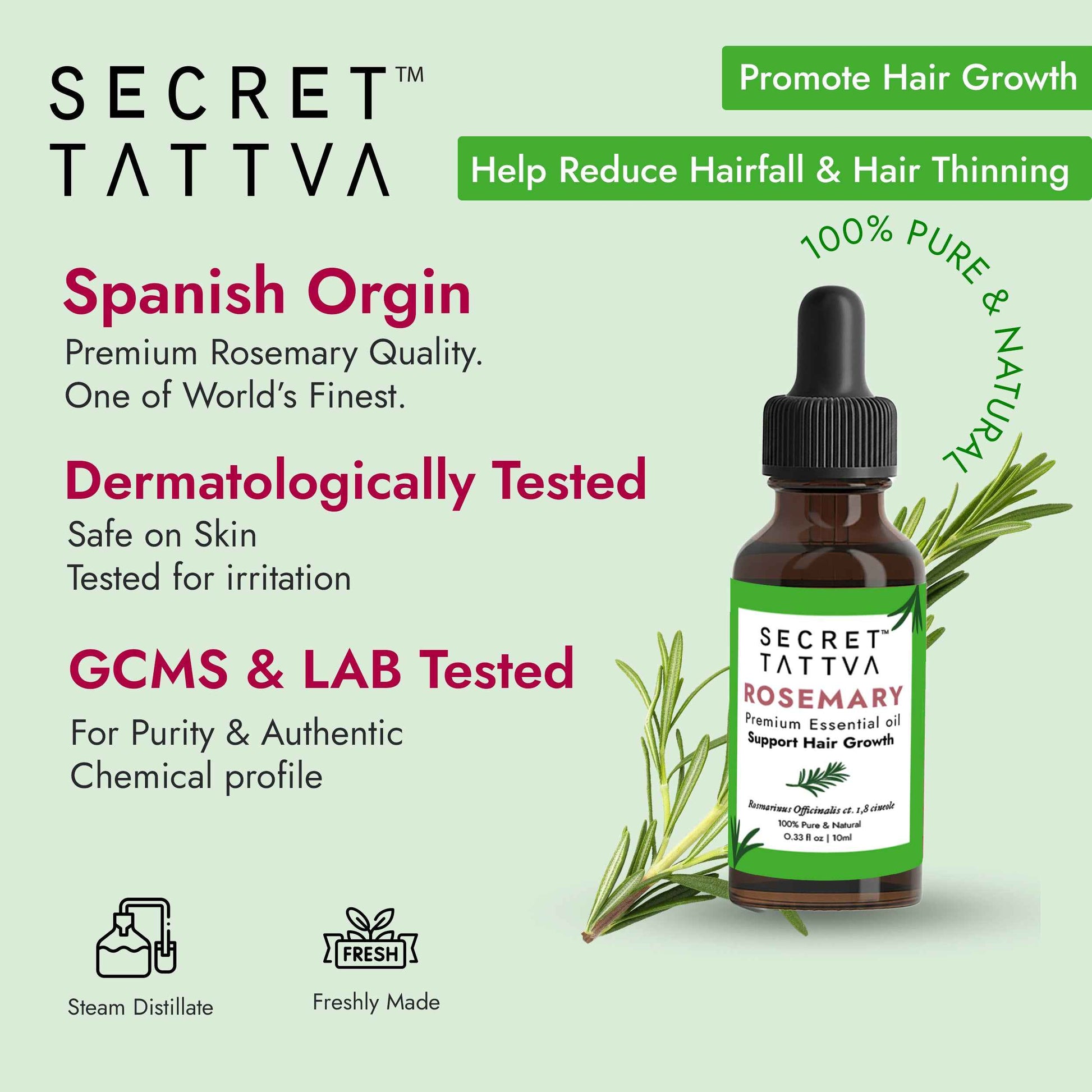 Rosemary Essential Oil - Hair Regrowth, Fall Control