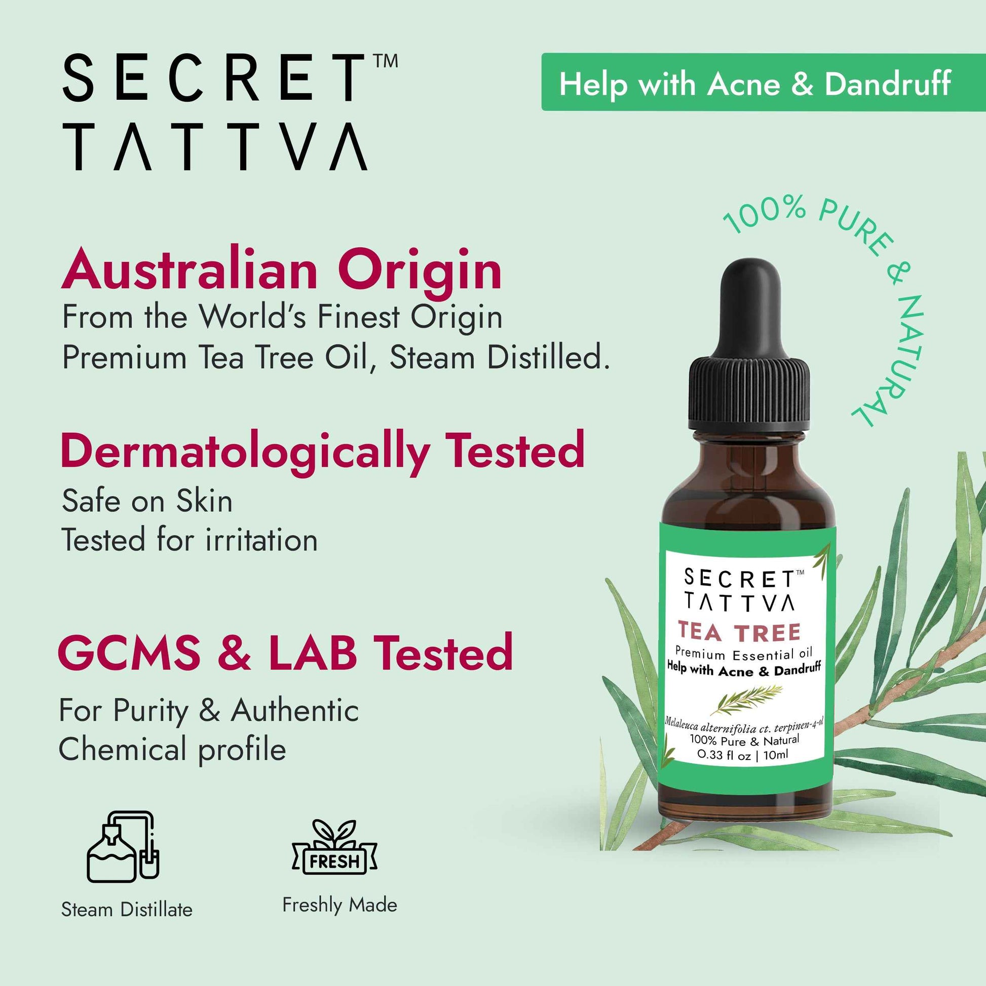 Tea Tree Oil for Acne & Dandruff
